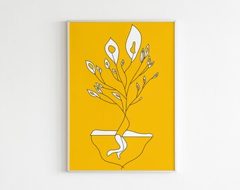 Botanical Woman Art, Plant Print - Wall Art - 12x18 Art Print, 11x14 Print, 8x10 print