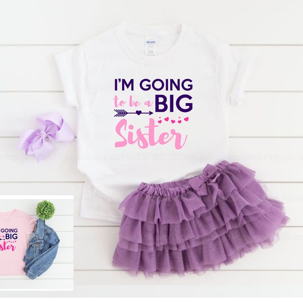 Im going to be a big sister t-shirt! new mum baby announcement gender reveal gift for older siblings!