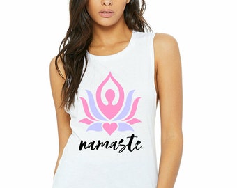 Namaste yoga practice top.  ladies luxury soft yoga workout top. yogi asana meditation breathe