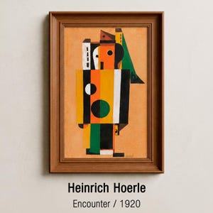 Modernist Figures Print, Heinrich Hoerle Begegnung, Bauhaus Style Wall Art Download