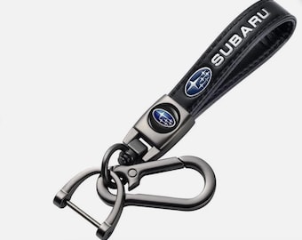 SUBARU Premium Matt Leather Keyring with Clip Screwdriver Tool