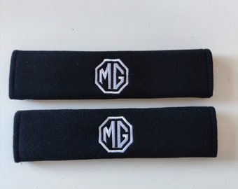 MG Seat Belt Pads Covers Coussin Protection Brodé pour Zs Hs Mg4 Mg5 New Uk