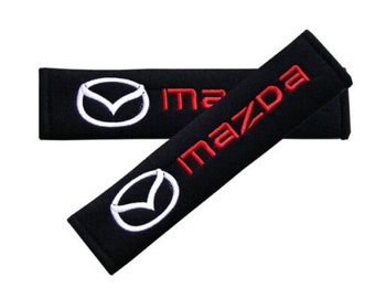 Mazda Embroidered Seat Belt Covers, Safety Shoulder Pads (2PCS)