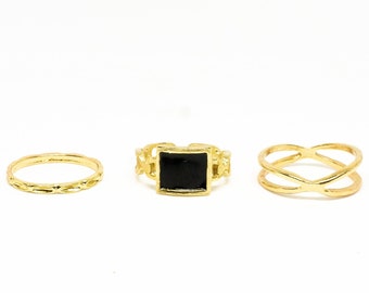 anillos para mujer, anillo de oro, conjunto de anillos, regalo de San Valentín, anillos, anillos de plata, anillos de oro, anillos de declaración, regalo de mejor amiga, regalos para mujeres