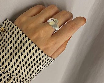 Gold Flat Ring, chunky gold ring, chunky silver ring, Adjustable Ring, gold Stackable Ring, rings, gifts for her, Jewelry, mothers day gift