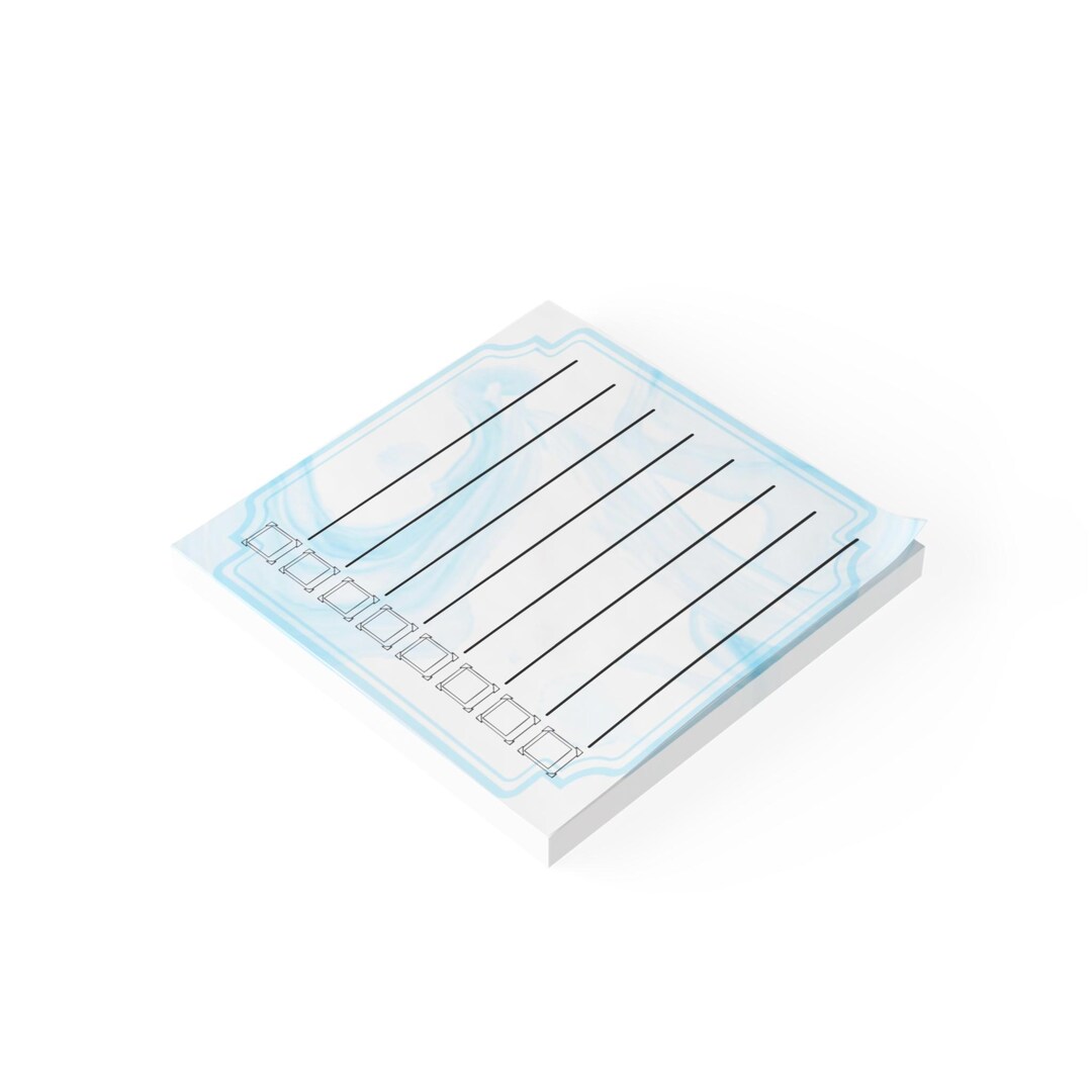 Sticky Notes Checkbox Blue Marble Lined Checklist Post-it Note Pads | Sticky Notes With ...