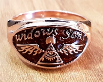 Widows Sons Ring Widows Sons Enamel Ring Freemason Ring Masonic