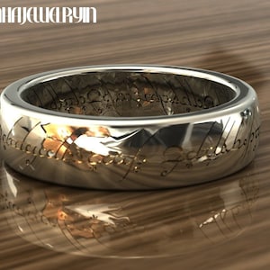 King Ring 6mm Lord of The Rings Engraved Titanium ring – The One Ring to  Rule Them All For Men & Women – Lotr Ring – Ring of Power – Transparent