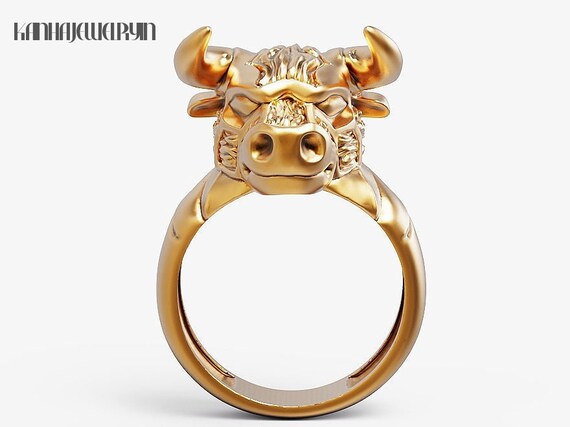 Bull store signet ring