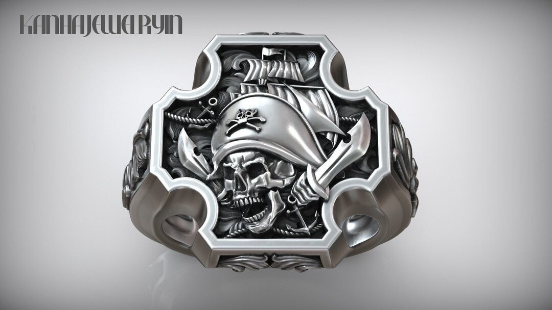 Mens Pirate Ring, Mens Ring, Unique Rings for Men, Oxidized