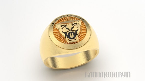 Platinum Ring with Rose Gold Jaguar for Men JL PT 1308 – Jewelove.US