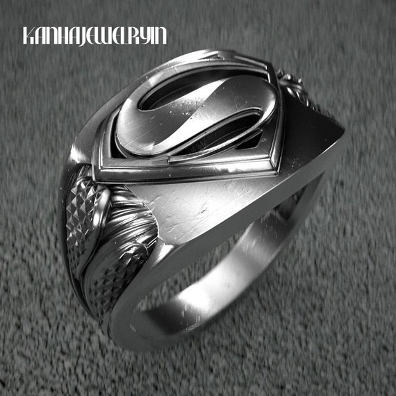 925 Starling Silver Handmade Superman Ring for Man Superman