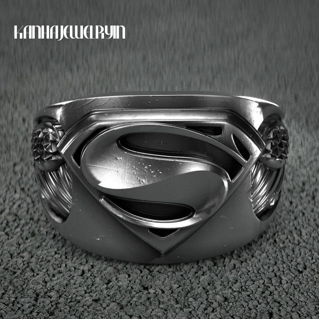 Sterling silver superman ring online