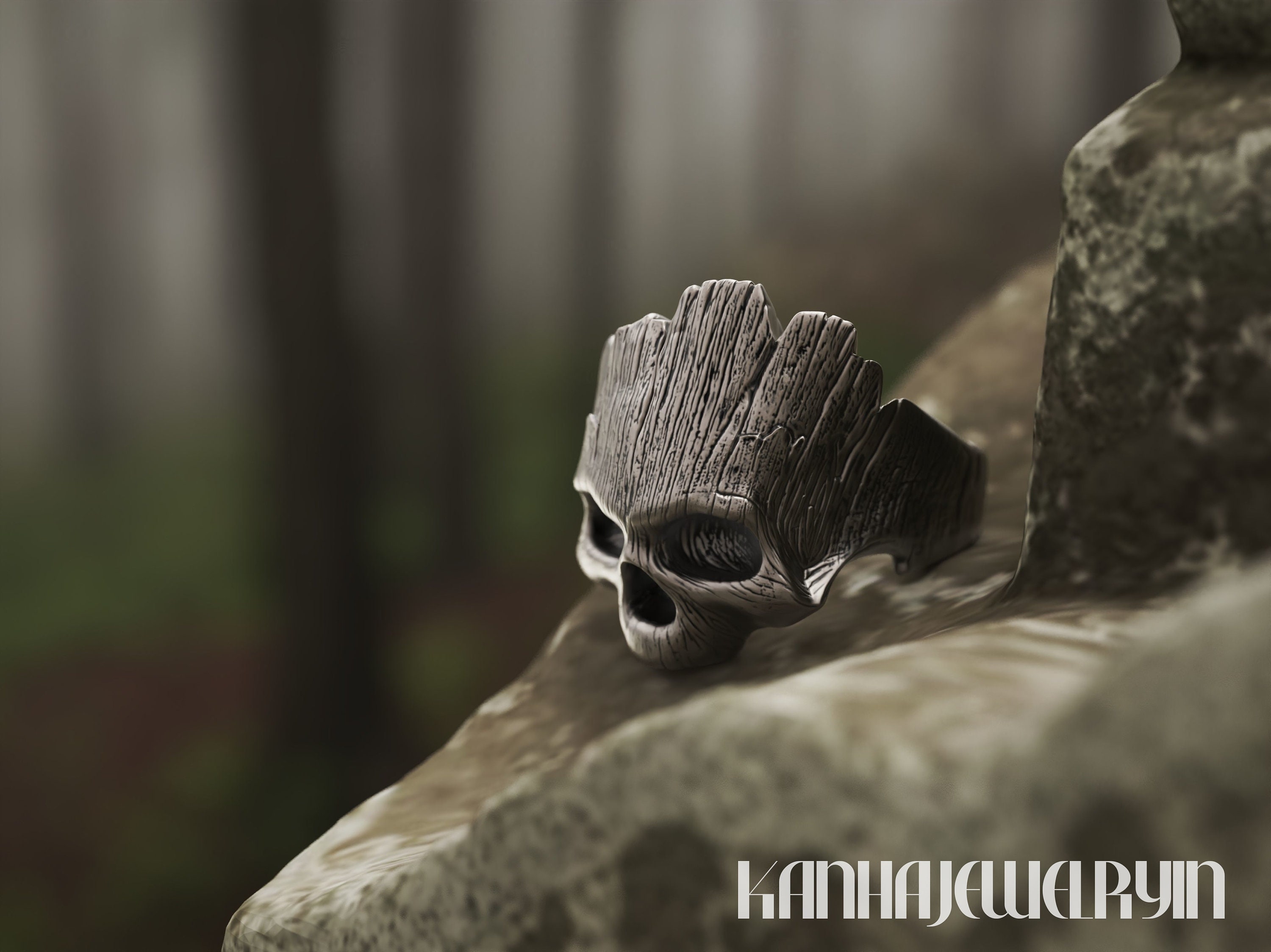 Wooden skull ring sale