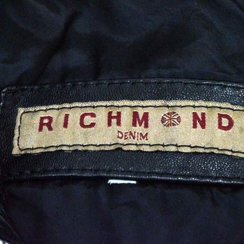 Richmond Men's Leather Jacket Size L Coat Black Leather shops Jacket for Men