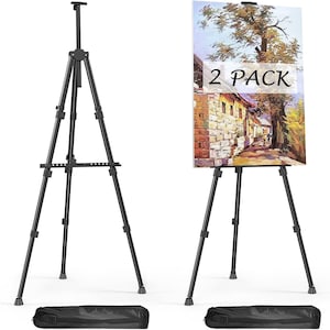 Portable 66&quot; Metal Painting Easel Stand: Adjustable Art Display (2 Pack)