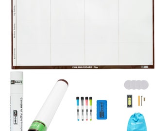 4-Column Magnetic Kanban Whiteboard: Agile Scrum Board