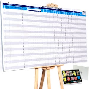Conjunto de tablero magnético para gestión de cartera: Rastreador de proyectos con 660 indicadores de estado.