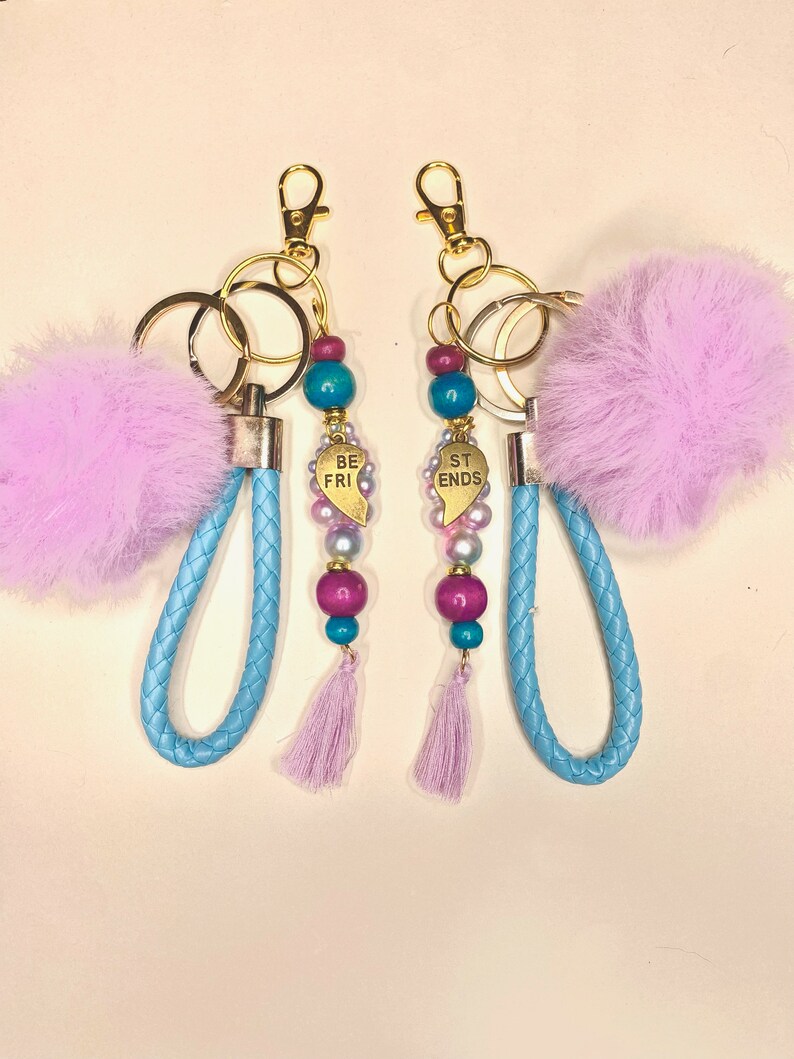 Purple Best Friend Keychain Etsy