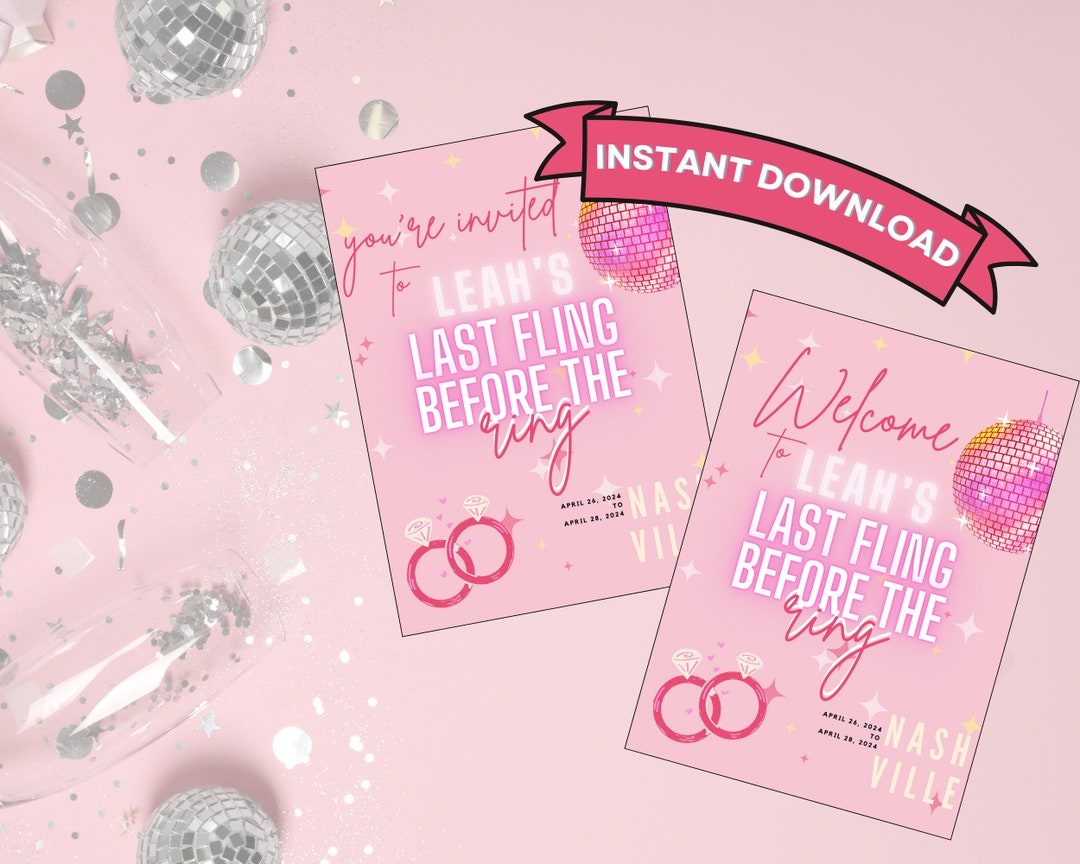 Last Fling Before the Ring | Bachelorette Party Planning Bundle - Etsy