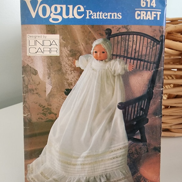 Vogue Pattern-Christening Doll Dress, Designed by Linda Carr