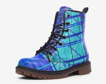Blue Window Design Leather Boots – Casual Lightweight Footwear