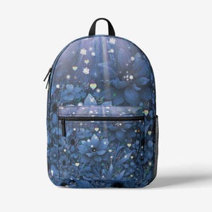 Rucksack Blumengarten | Bunter Retro Druck | Trendige Schultasche für Damen & Teens | Stylischer Blumen Rucksack