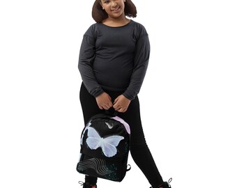 Mochila para portátil Butterfly: poliéster resistente al agua y correas acolchadas.