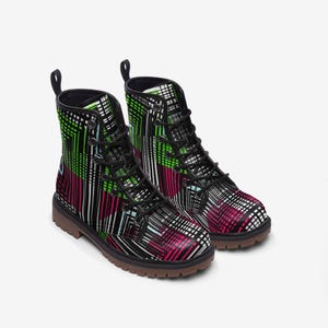 Stilvolle, breite Schnürstiefel aus Kunstleder für trendige Outfits