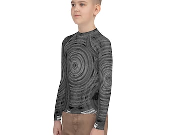 Youth Rash Guard | Colorful Symmetrical Design UPF 50 Sun Protection Fitted Swim Shirt