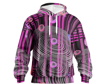 Purple Moon Spin Men's Pullover Hoodie - Stylish & Comfortable Casual Wear for All Seasons