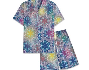 Men's Hawaiian Shirt & Swim Shorts Set | Retro Floral Outfit