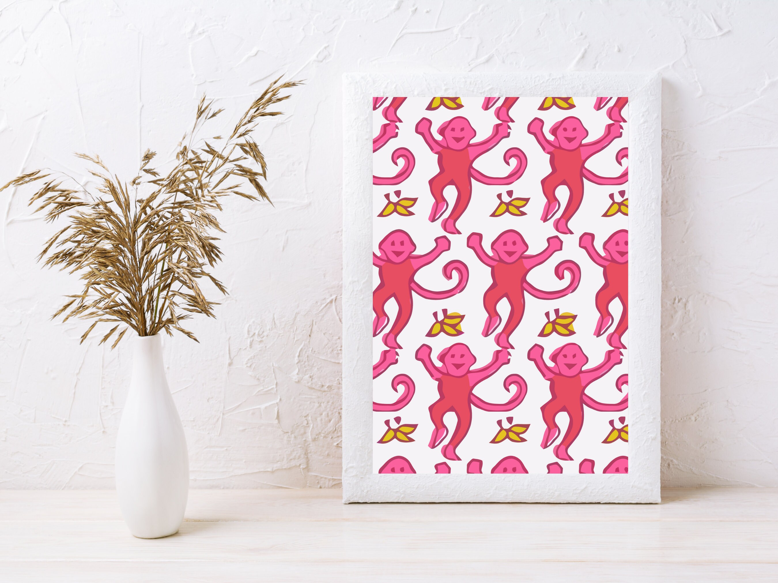 Pink Preppy Monkeys Poster for Sale by preppy-designzz