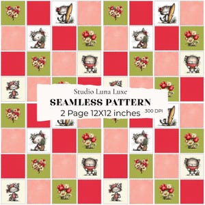 Whimsical Patchwork Seamless Pattern, Summer Quilt Fabric Design