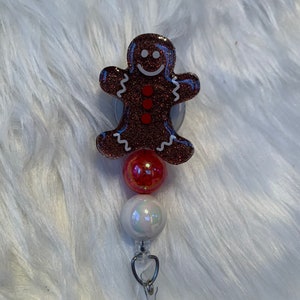 Gingerbread man badge reel