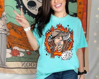 Nobody's Darlin Shirt -- Western Shirt Country Shirt Turquoise Shirt Cowgirl