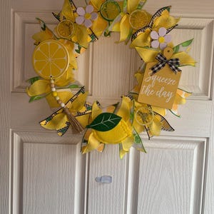 Summer Extravagant Wreath, Summer Decor, Lemonade Decoration, Lemon Summer Decor, Summer Wreath, Yellow Wreath, Lemon and Lime, Front Door S