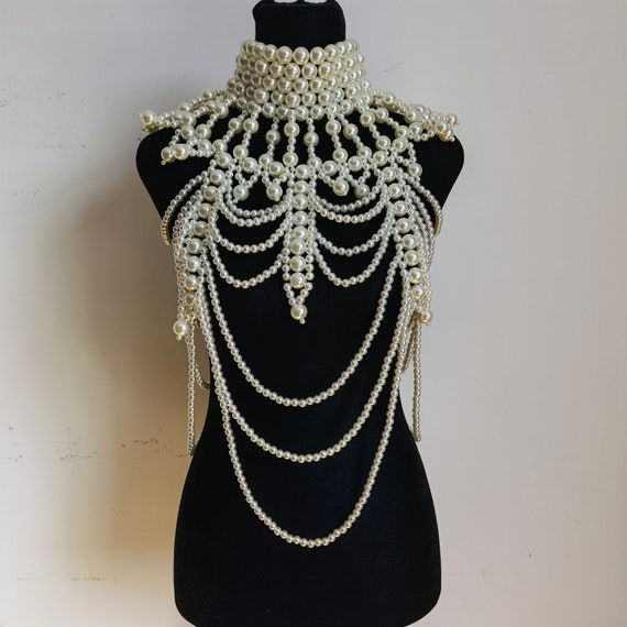 Vintage Pearl Body Chain Pearl Shawl 