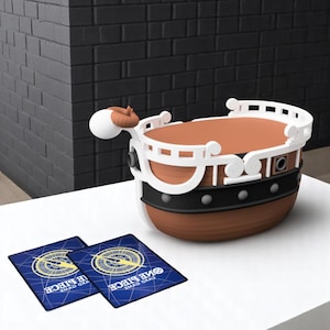 Caja de mazo Grand Voyage / Almacenamiento de barco inspirado en anime para TCG y MTG Commander / Capacidad para 100 cartas con espacio para dados