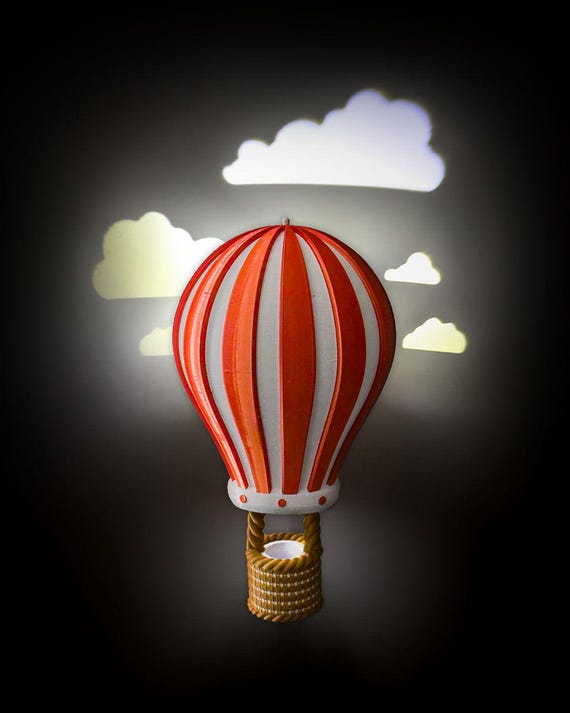 Hot Air Balloon Night Light – 3D Printed Wall Lamp for Kids Room & Nursery Decor - Baby Gift - Baby Shower Gifts