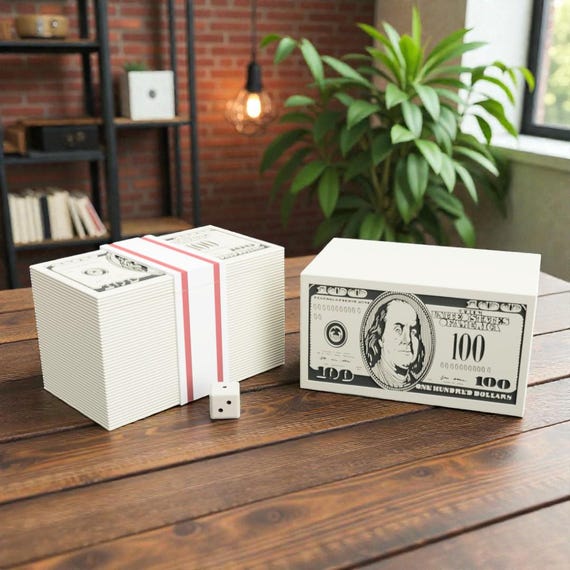 Money Stack Commander Deck Box – 3D Printed TCG Card Case (Bank Band or Clean)