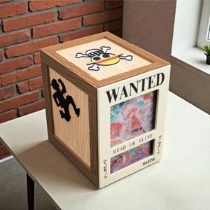 Piraten Bounty Poster Deck Box - Individuell angefertigter Crew Emblem Sammelkartenhalter mit Sichtfenster