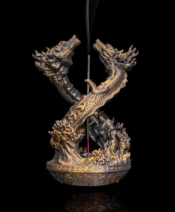 Dragon Dance Incense Holder – 3D Printed Stick Incense Burner – Chinese Dragon Decor