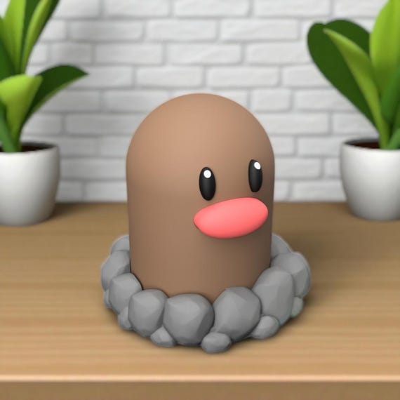 Diglett-Inspired TCG Deck Box – 70x70x100mm Double-Sleeve Compatible Storage with Hidden Dice & Token Compartment