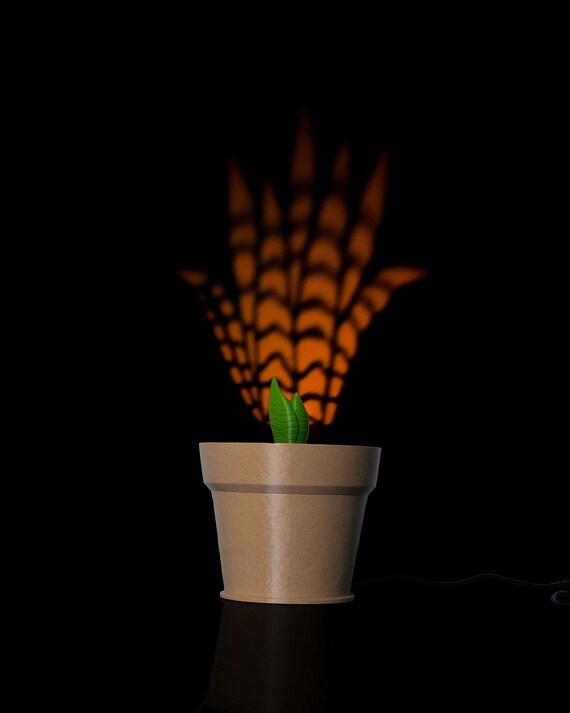 Snake Plant Wall Light - 3D Printed Wall Sconce Night Light - Modern Indoor Decor - Unique Plant Lamp Gift