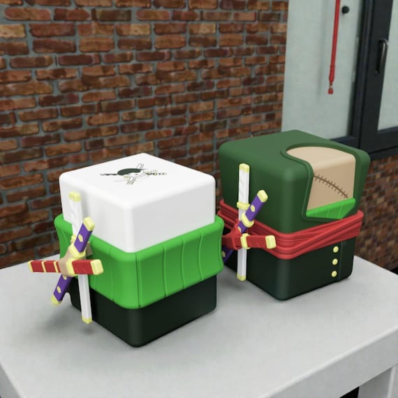 Samurai Deck Box – Triple Sword TCG Card Case, 3D Printed Magnetic Storage (2 Versions)