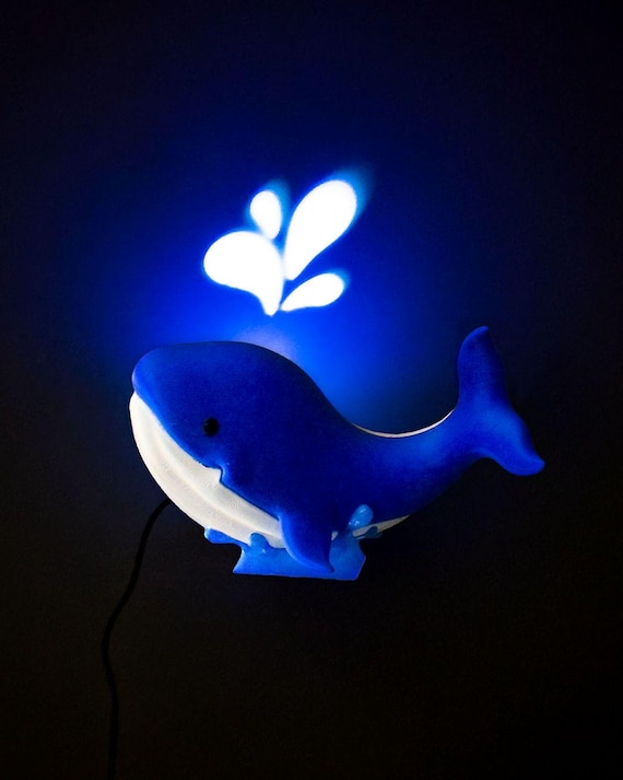 Baby Whale Night Light – 3D Printed Nursery Wall Lamp for Kids Room Decor - Baby Gift - Baby Shower Gifts