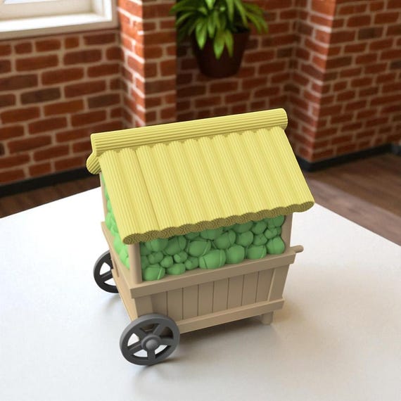 Cabbage Cart Deck Box: TCG Card Storage with Dice Tray