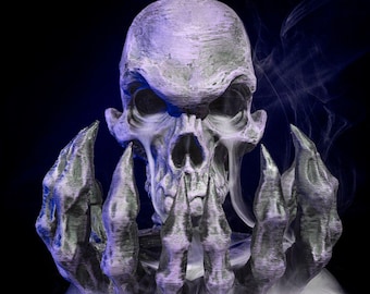 Queimador de incenso de caveira impresso em 3D: decoração de aromaterapia gótica
