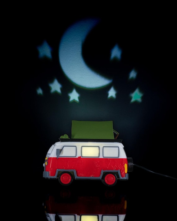 Camping Bus Wall Light – 3D Printed Camper Van Night Light – Cozy LED Lamp for Kids Room, Nursery, or Camper Decor